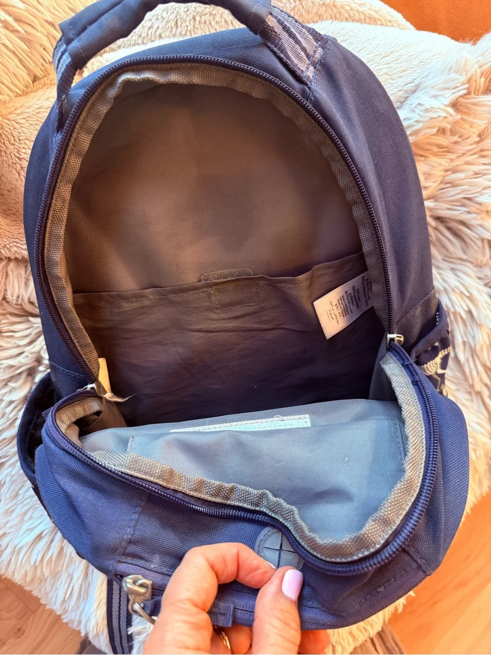 Pottery Barn Glow-in-the-Dark Dino Bones Navy Mackenzie Small Backpack